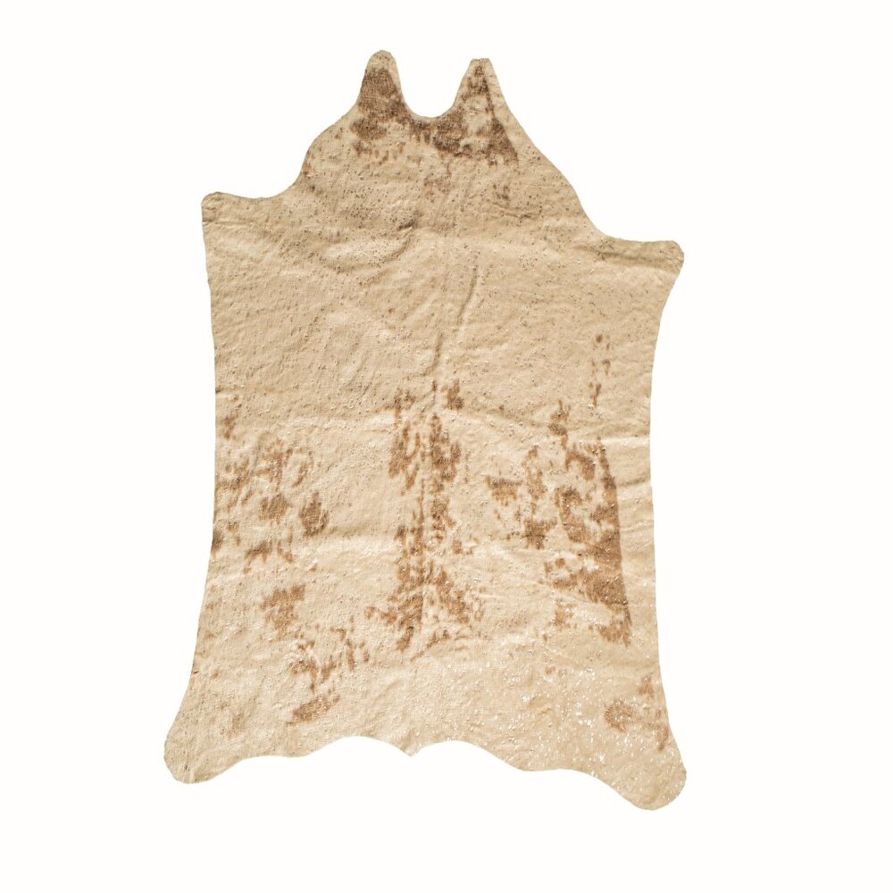 Luxe Home Decor Classic Faux Hide Rug | 1-Piece | Oatmeal | 4.25'x'5